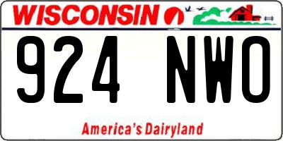 WI license plate 924NWO