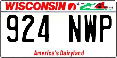 WI license plate 924NWP