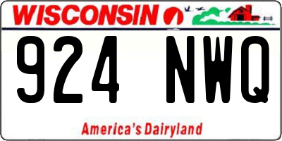 WI license plate 924NWQ