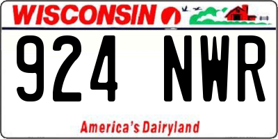 WI license plate 924NWR