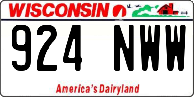 WI license plate 924NWW