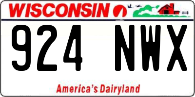 WI license plate 924NWX