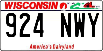 WI license plate 924NWY