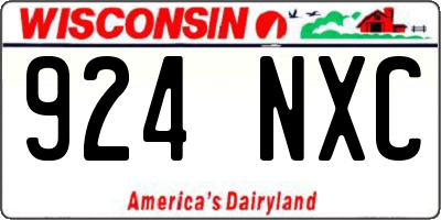 WI license plate 924NXC