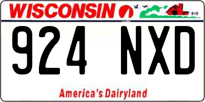 WI license plate 924NXD