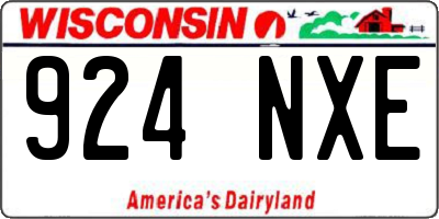 WI license plate 924NXE