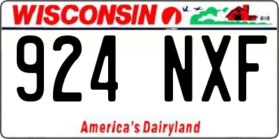 WI license plate 924NXF