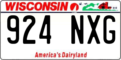 WI license plate 924NXG