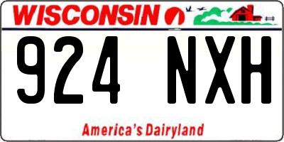 WI license plate 924NXH