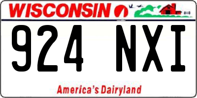 WI license plate 924NXI