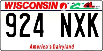 WI license plate 924NXK