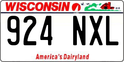 WI license plate 924NXL