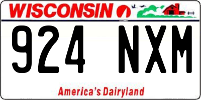 WI license plate 924NXM