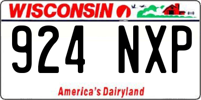 WI license plate 924NXP