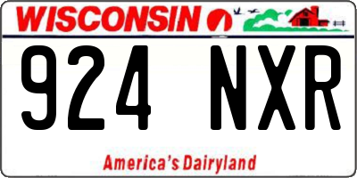 WI license plate 924NXR