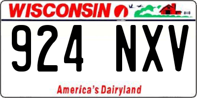 WI license plate 924NXV