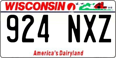 WI license plate 924NXZ
