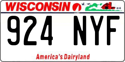 WI license plate 924NYF