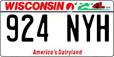 WI license plate 924NYH
