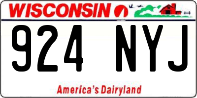 WI license plate 924NYJ