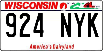 WI license plate 924NYK