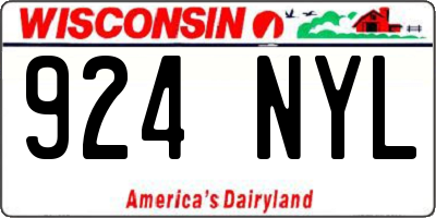 WI license plate 924NYL