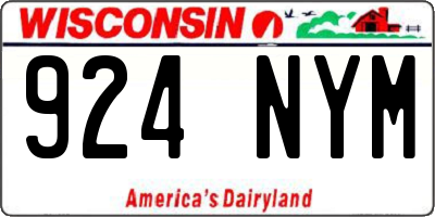 WI license plate 924NYM
