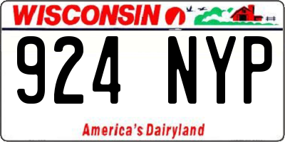 WI license plate 924NYP