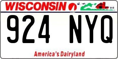 WI license plate 924NYQ