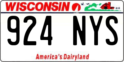 WI license plate 924NYS