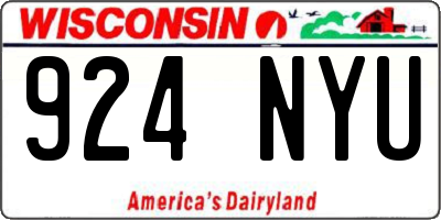 WI license plate 924NYU