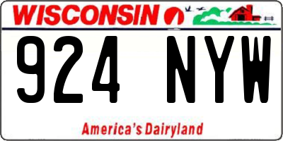 WI license plate 924NYW