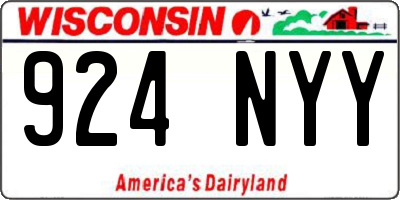 WI license plate 924NYY