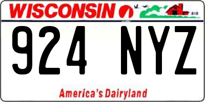WI license plate 924NYZ