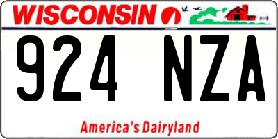 WI license plate 924NZA