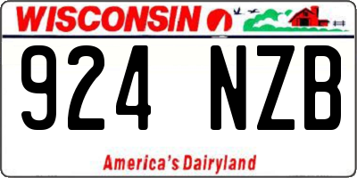 WI license plate 924NZB