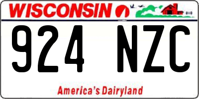 WI license plate 924NZC