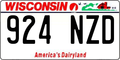 WI license plate 924NZD