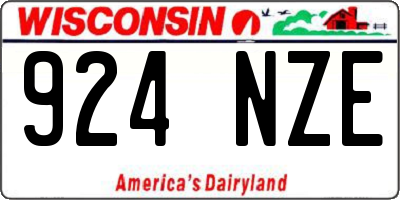 WI license plate 924NZE