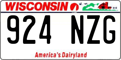 WI license plate 924NZG