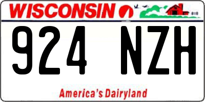 WI license plate 924NZH