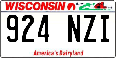 WI license plate 924NZI