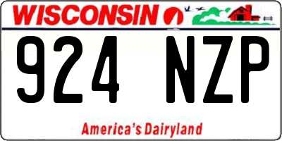 WI license plate 924NZP