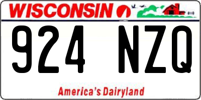 WI license plate 924NZQ