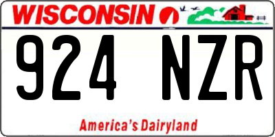 WI license plate 924NZR