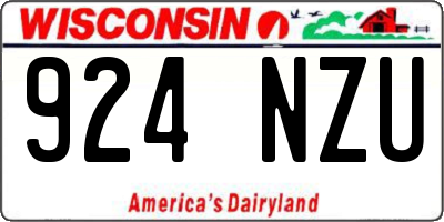 WI license plate 924NZU