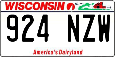 WI license plate 924NZW