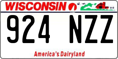 WI license plate 924NZZ