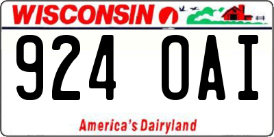 WI license plate 924OAI