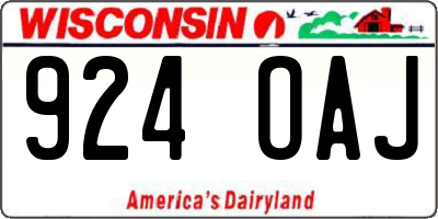 WI license plate 924OAJ